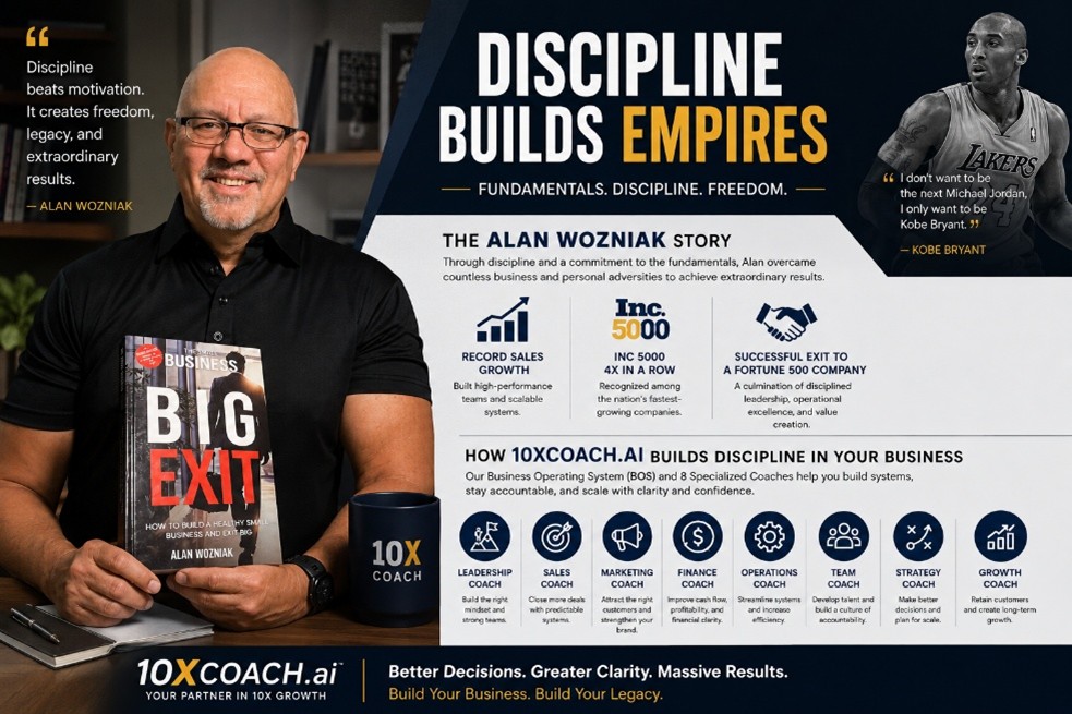 Discipline Builds Empires: How Kobe Bryant, Alan Wozniak, and 10XCoach.ai Prove Fundamentals Still Win
